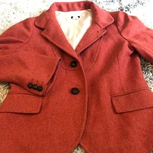 J. Crew orange blazer.